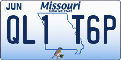 MO license plate QL1T6P