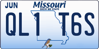 MO license plate QL1T6S