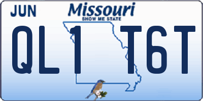 MO license plate QL1T6T