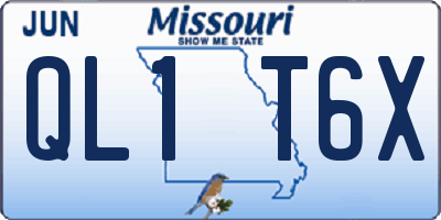 MO license plate QL1T6X