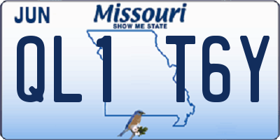 MO license plate QL1T6Y