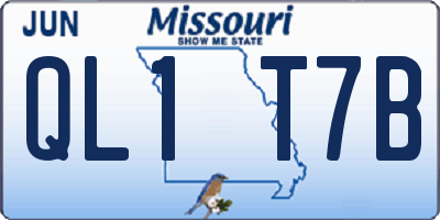MO license plate QL1T7B