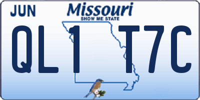 MO license plate QL1T7C