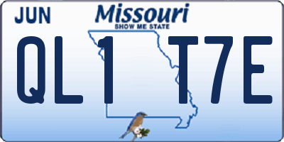 MO license plate QL1T7E