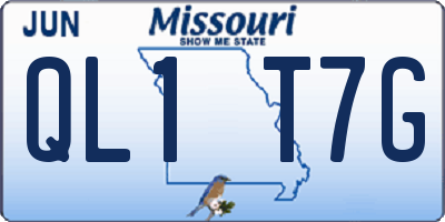 MO license plate QL1T7G