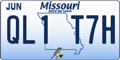 MO license plate QL1T7H