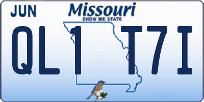 MO license plate QL1T7I