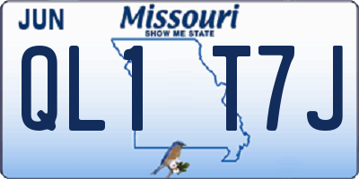 MO license plate QL1T7J