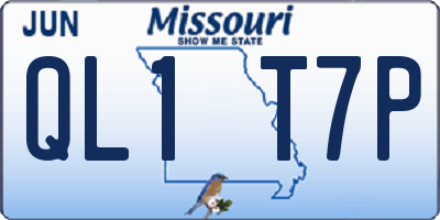 MO license plate QL1T7P