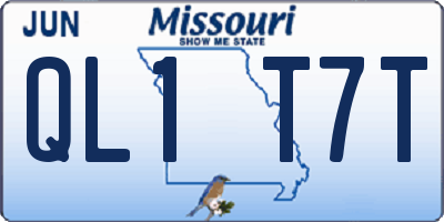 MO license plate QL1T7T