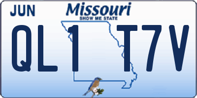 MO license plate QL1T7V