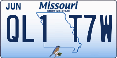 MO license plate QL1T7W