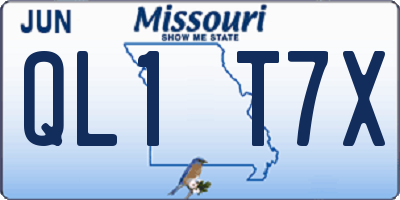 MO license plate QL1T7X