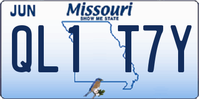 MO license plate QL1T7Y