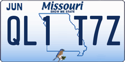 MO license plate QL1T7Z