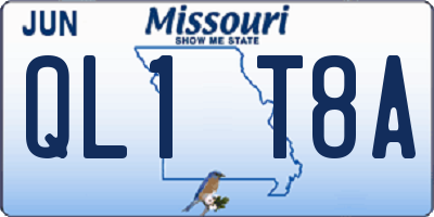 MO license plate QL1T8A