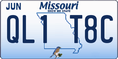 MO license plate QL1T8C