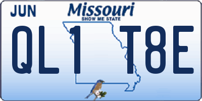MO license plate QL1T8E