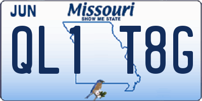 MO license plate QL1T8G