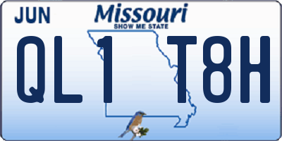 MO license plate QL1T8H