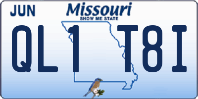 MO license plate QL1T8I