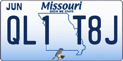 MO license plate QL1T8J