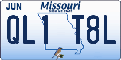 MO license plate QL1T8L