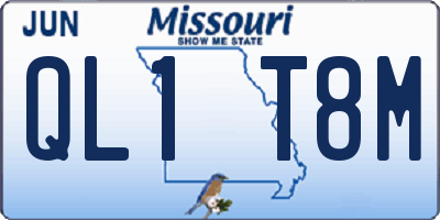 MO license plate QL1T8M