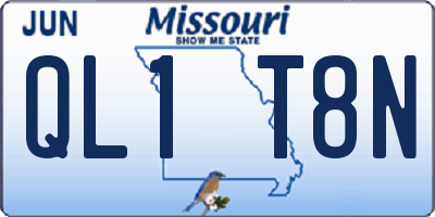 MO license plate QL1T8N