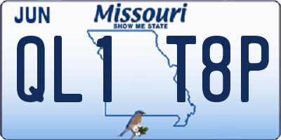 MO license plate QL1T8P
