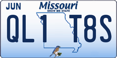 MO license plate QL1T8S