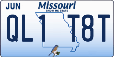 MO license plate QL1T8T