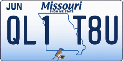 MO license plate QL1T8U
