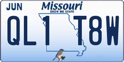 MO license plate QL1T8W