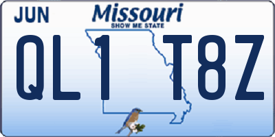 MO license plate QL1T8Z