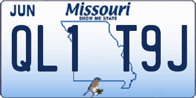 MO license plate QL1T9J