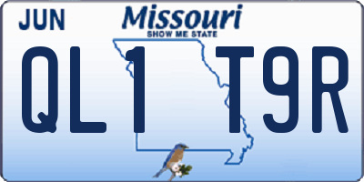 MO license plate QL1T9R
