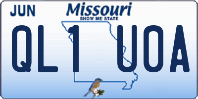 MO license plate QL1U0A