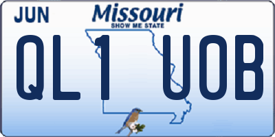 MO license plate QL1U0B