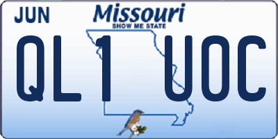 MO license plate QL1U0C