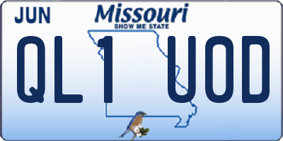 MO license plate QL1U0D