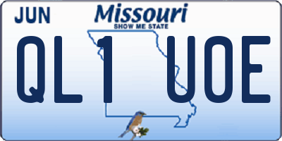 MO license plate QL1U0E