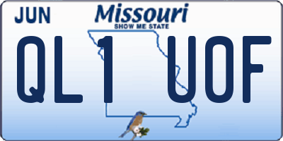 MO license plate QL1U0F