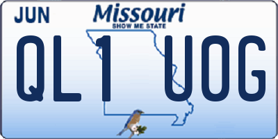 MO license plate QL1U0G