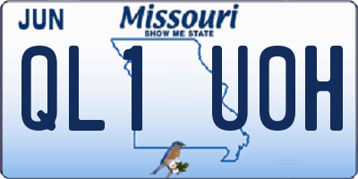 MO license plate QL1U0H