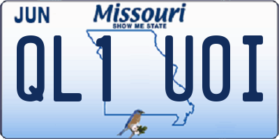 MO license plate QL1U0I