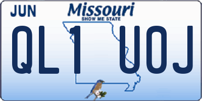 MO license plate QL1U0J