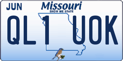 MO license plate QL1U0K