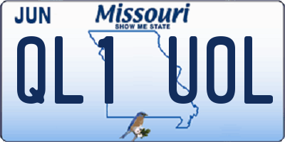MO license plate QL1U0L