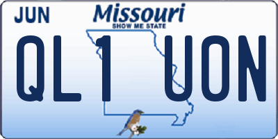 MO license plate QL1U0N